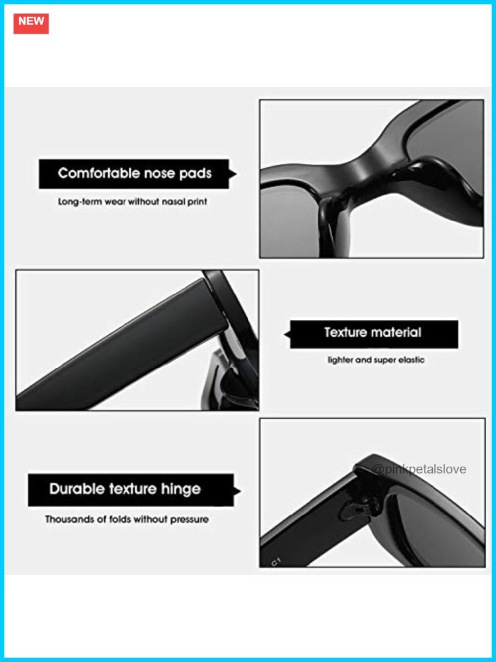 Vintage Rectangular Sunglasses UV400 Protection Retro Driving Glasses - Picture 5 of 7